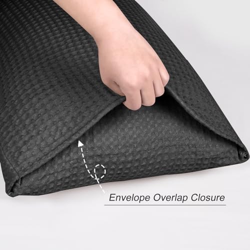 PHF Ultra Soft Waffle Body Pillowcase, Sage Green, 20" x 54", Polyester, Breathable, Skin-Friendly, Zipper Closure