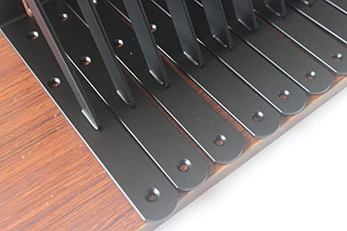 6 Pack L6" x H 4" Black Heavy Duty Shelf Brackets with Screws Metal Shelf Brackets Shelf Support Angle Brackets for Shelves L Brackets Heavy Duty Floating Shelf Brackets