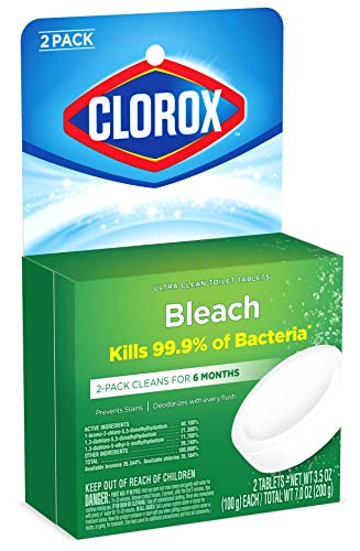 Clorox Ultra Clean Toilet Tablets Bleach 2 Count, 3.5 Ounces Each (Package May Vary)