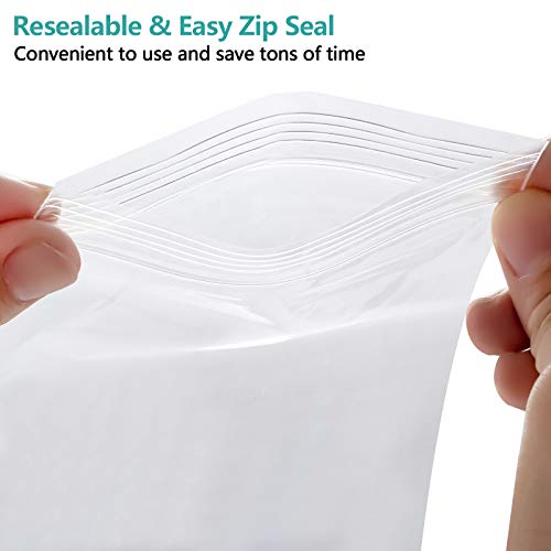 joybest 3 x 4 Inch (1000 Pcs) Clear Plastic Reclosable Zip Poly Bags - Resealable Poly Bags for Jewelry, Seeds, Storage, Organization