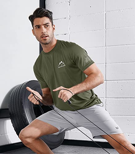 NORTHYARD Men's UPF 50+ Sun Protection Shirts Swim SPF UV Quick Dry Short Sleeve T-Shirts for Athletic Fishing Rash Guard Coral Heather S