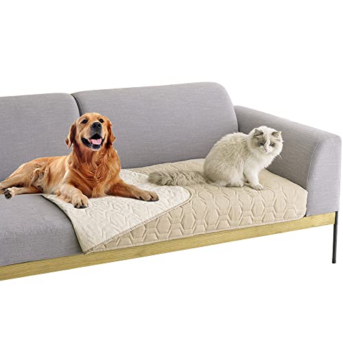 Tcksstex Waterproof and Non-Slip Dog Bed Cover and Pet Blanket Sofa Pet Bed Mat ,car Incontinence Mattress Protectors Furniture Couch Cover for Most Cats Dogs,Pets(30x70-Beige)