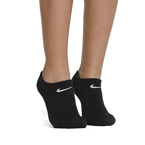 Nike Kids' Everyday Lightweight No-Show Socks (6 Pairs), Black/White, X-Small
