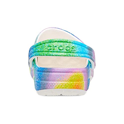 Crocs Classic Tie Dye Clogs (Little Big Kid), Multi Spray, 5 US Unisex