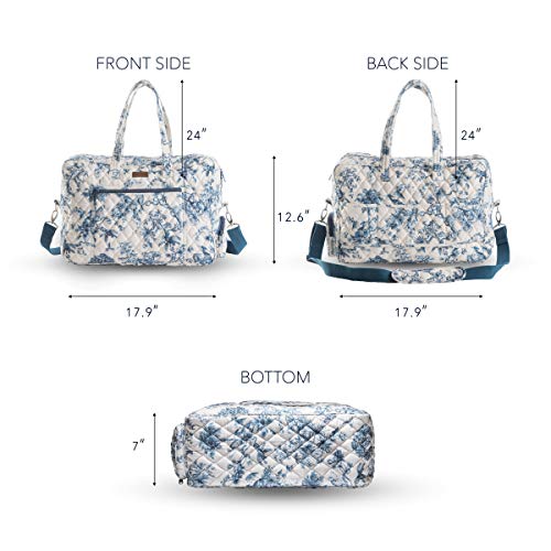 Maison d' Hermine Weekend Bag Cotton Quilted Duffel Overnight Luggage Weekender Gym Bag for Gifts Travel Men Women Business Travellers Family Trip, Faience