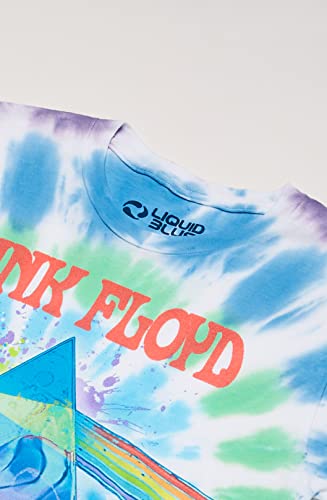 Liquid Blue Men's Pink Floyd Dark Side Oil Paint Tie Dye Short Sleeve T-Shirt, Multi, Small