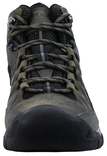 KEEN Men's Targhee 3 Mid Height Waterproof Hiking Boots, Black Olive/Golden Brown, 11.5 Wide