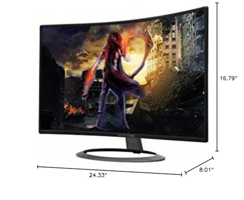Sceptre 27" Curved 75Hz LED Monitor C278W-1920R Full HD 1080P HDMI DisplayPort VGA Speakers, Ultra Thin Metal Black, 1800R immersive curvature, 2018,Metallic Black