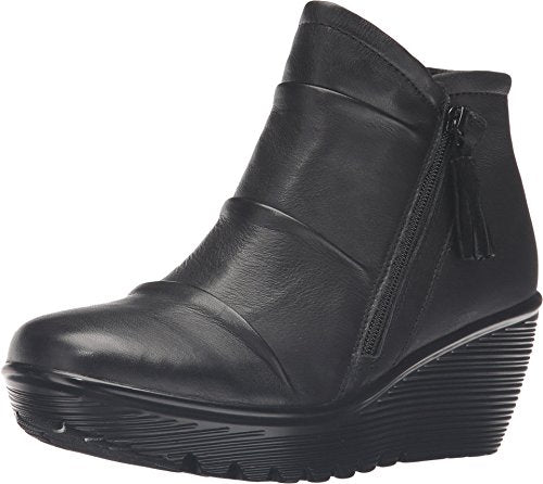 Skechers Women's Parallel-Double Trouble Ankle Boot, Black, 7 M US