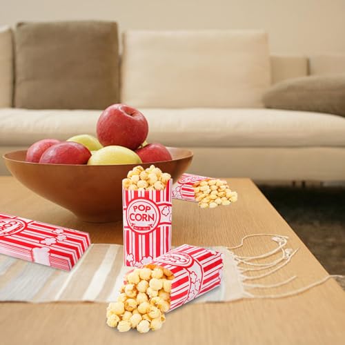 VOISEN Paper Popcorn Bags,100 Pack 1oz Popcorn Bags Individual Servings, Popcorn Bags Bulk for Popcorn Machine, Party, Movie Nights, Carnival Party