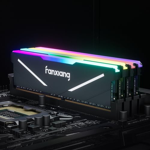fanxiang RGB DDR4 RAM 32GB (2x16GB) 3200MHz CL16 V1.35, Desktop Gaming Machine Overclocking Memory, Intel XMP 2.0 & AMD Compatible - Black