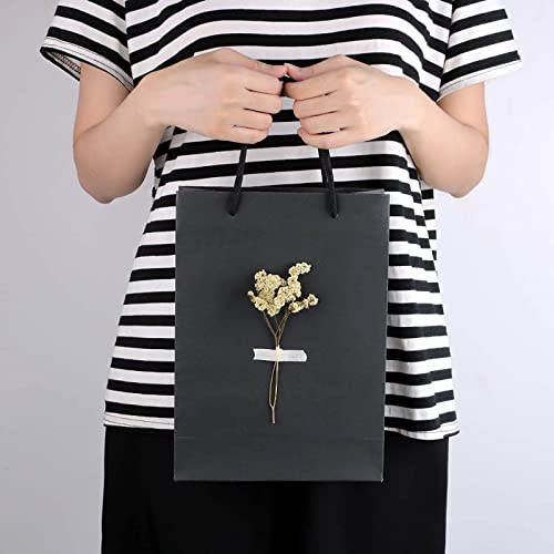Sdootjewelry Kraft Paper Gift Bags With Handles - 50 Pcs Brown, 7.5 x 3.1 x 10.2'' - Shopping, Retail, Merchandise, and Craft