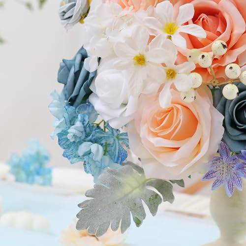Garisey Artificial Flowers Combo for DIY Wedding Bouquets Combo Centerpieces Arrangements Party Bridal Baby Shower Home Decorations-Blush Pink