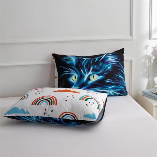 Holawakaka Lightening Tiger Bedding Comforter Set Kids Teens Men Twin Size/Twin XL Bedding Set Wild Animal Printed Bed Set 3 Piece Boys Dorm Quilt Bedspread