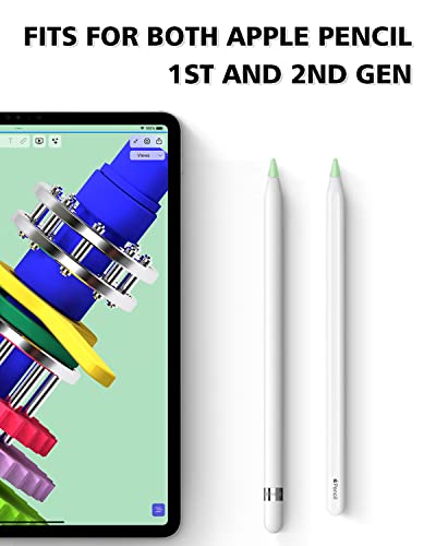 AmberVec 60 Pack Tip Cover for Apple Pencil 2nd Generation and 1st Generation, Comaptible with Apple Pencil Nib, Anti-Slip Slicone Tips Cover, Medium Resistance, Multicolor