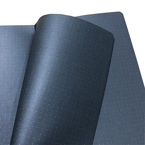 BUKE Dotted Journal - Dot Grid Notebook - 150gsm No Bleed Black Paper - 160 Black Pages - For Women and Men - A5 PU Leather Hardcover 5.75" x 8.5" and Gift Box (BKB-1)