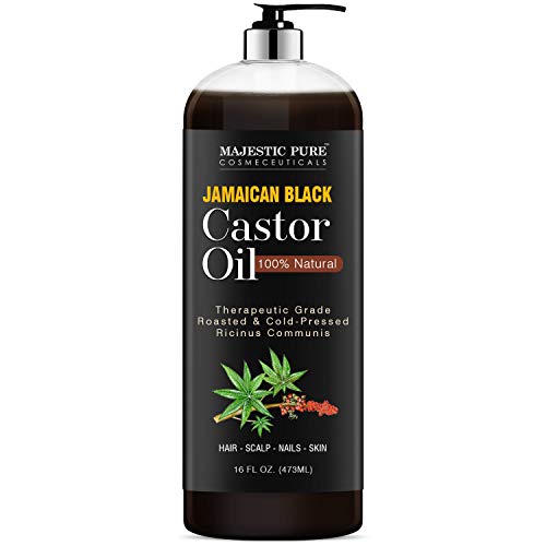 Majestic Pure 100% Pure Rosemary Oil For Hair Growth Infused With Biotin | Hair Strenghtening Treatment | Nourishing & Volumizing | With Jojoba Oil & Castor Oil | Non GMO Verified | 2fl oz