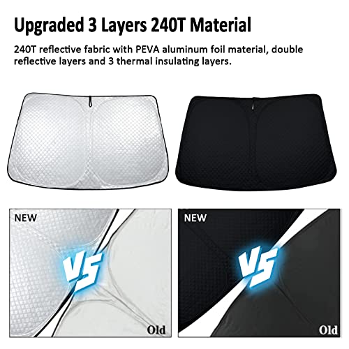D-Lumina Windshield Sun Shade for 2010-2023 Toyo-ta 4Runner Accessories, Foldable Front Window Sunshade Sun Visor Protector Block UV Rays Heat, Upgraded 3 Layers 240T Material
