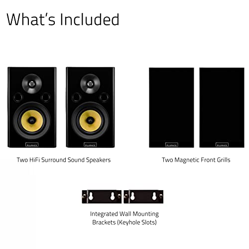 Fluance Signature HiFi 2-Way Bookshelf Surround Sound Speakers for 2-Channel Stereo Listening or Home Theater System - Black Ash/Pair (HFS)
