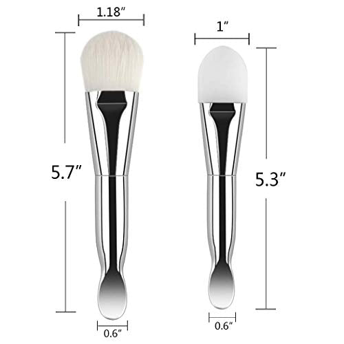 NIZJX Silicone Face Mask Applicator Double-Ended 3 Pcs Mask Applicator Tool Soft Facial Mask Brushes for Mud, Clay, Charcoal Mixed Mask, Soft Bristle Makeup Brush for Powdered Liquid Makeup
