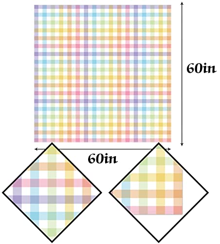 Hafangry Easter Buffalo Check Plaid Tablecloth Gingham Spring Party Decoration Rustic Kitchen Dining Room Table Cover (60" x 60")