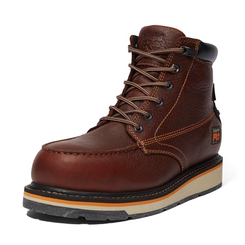 Timberland PRO Men's Gridworks 6 Inch Alloy Safety Toe Waterproof Industrial Wedge Work Boot, Brown-2024 New, 12