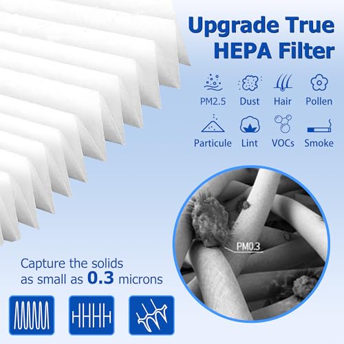 Improvedhand C545 Replacement Filter S Compatible with Winix C545 Air Purifier, 2 Pack H13 True High Efficiency Filter and 8 Pack Activated Carbon Filters, Replace Part # 1712-0096-00 and 2522-0058-00