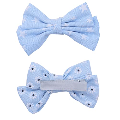 Petunny Baby Hair Clips Set,8Pcs Flowers Barrettes For Baby Girls Bows Fully Lined Hair Barrettes Hair Accessories For Toddlers,Infants,Kids and Children,Blue
