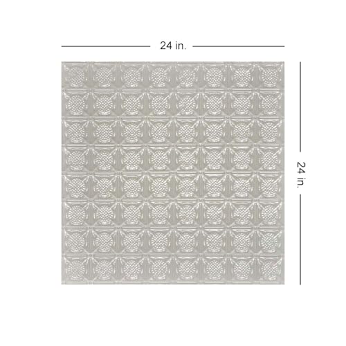 Shanko SKPC234-lnop-24x24-N-6 Chain Mail Stamped Metal Nail-up Tin Ceiling Tile (24 sq. ft), Lincoln Copper, Pack of 6