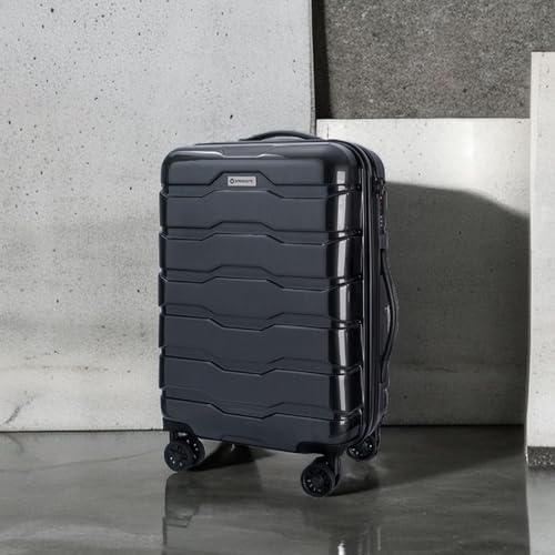 Speskiste 3 Piece Luggage Set, PC+ABS Lightweight Suitcase Sets with Spinner Wheels, Hardshell Luggage Sets with TSA Lock Black (20/24/28)