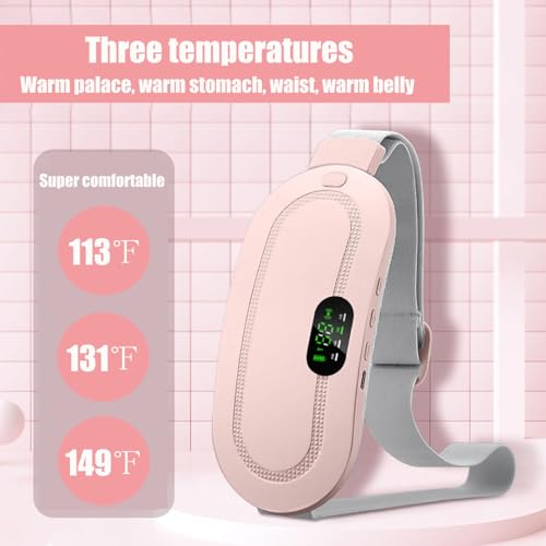 Heating Pad for Period Cramps, Three-Speed Adjustment,Portable Cordless Rechargeable Heating Pad for Menstrual Pain Relief Electric Heat Belt,Gifts for Her Women Girl Wife (Pink)