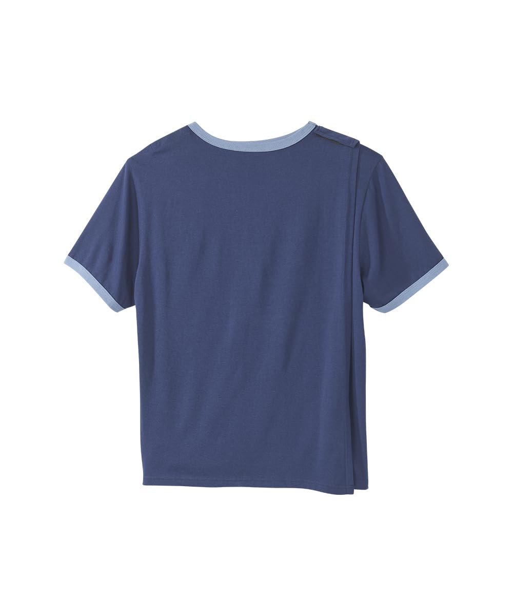 Silvert's Adaptive Clothing & Footwear Men's Open Back Colorblock T-Shirt - Navy & Steel Blue SMA