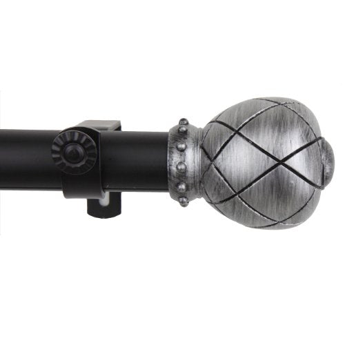 Rod Desyne Supreme Window Curtain Rod Set, 28 to 48-Inch, Black