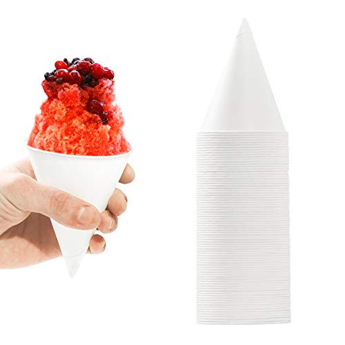 Eco Friendly Leak Proof 6 Oz Paper Cups 100pk. Perfect Snow Cone Cup for Kids Parties or Weddings. Great Paper Cup for Office Water Cooler or Sno Cone Maker Machine Accessories or Disposable Funnel.