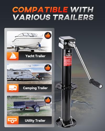 FZZD 5000 lbs A-Frame Trailer Jack, 23" Vertical Travel, Adjustable Drop Leg, for Utility Trailers, Yacht Trailers