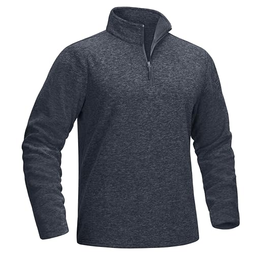 MAGCOMSEN 1/4 Zipper Pullover for Men Long Sleeve Shirts Golf Shirt Sweatshirts Quick Dry Fleece Shirt Fall Shirts Water Blue