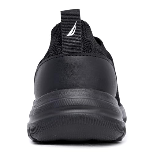 Nautica Women's Fashion Sneaker Slip-On Running Shoe Casual Walking Tennis Trainers Allyanna-Black Mono-6.5