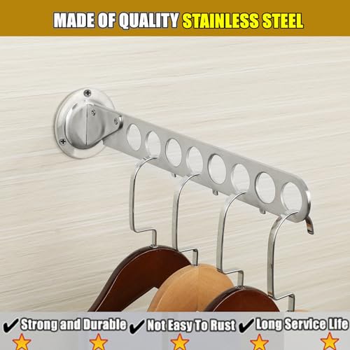 Alise Wall Mounted Clothes Drying Rack, Stainless Steel Adjustable Laundry Room Hanging Rack, Laundry Clothes Hanger Rack Space Saving for Laundry Closet Bathroom Bedroom