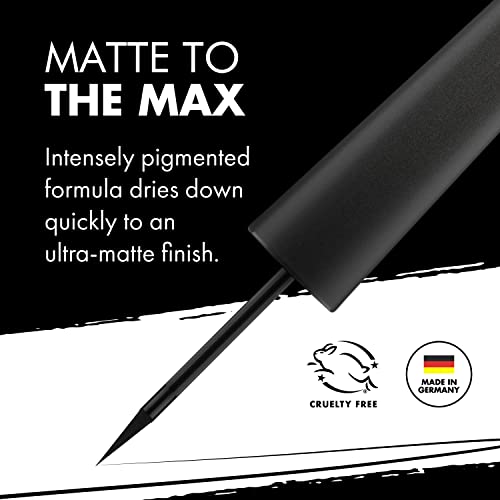 Milani Stay Put Matte 17HR Liquid Eyeliner - Black Matte (0.09 Fl. Oz.) Vegan, Cruelty-Free Liquid Eyeliner - Line & Define Eyes with High Pigment Shades for Long-Lasting Wear