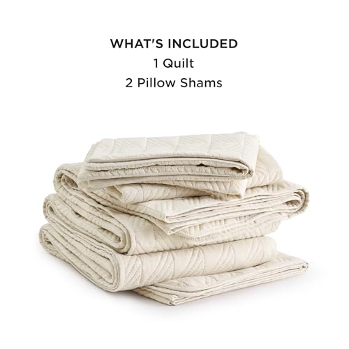 Bedsure King Size Quilt Set, Soft Ultrasonic King Quilt Bedding Set, Clover King Bedspread, Lightweight Bedding Coverlet for All Seasons (Includes 1 Mineral Blue Quilt, 2 Pillow Shams)