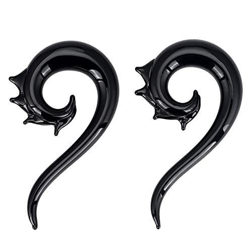 Stuppendux 4pc Blue 2Style Glass Ear Gauges Stretching Kit Tapers Plugs Piercing Stretcher 1/2'' 12MM