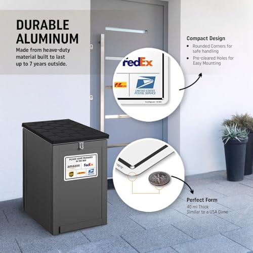 SmartSign 7 x 10 inch “Please Leave Packages In The Box - Amazon, FedEx, UPS, USPS” Delivery Instructions Metal Sign, 40 mil Laminated Rustproof Aluminum, Multicolor, Made in USA