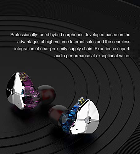 Senlee TRN ST1 IEM Earphones 1DD 1BA Hybrid Drivers, TRN in Ear Headphones Wired Earbuds with Detachable 2Pin Cable(with Mic, Blue)