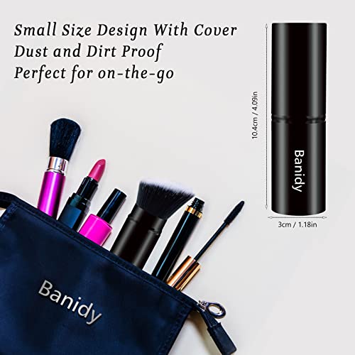 Makeup Brush Kabuki Face Brushes Retractable Travel Blush Kabuki Brush Portable Flawless for Foundation, Powder Blush, Bronzer, Buffing, Liquid, Cream, Cruelty Free with Cover(1PCS)