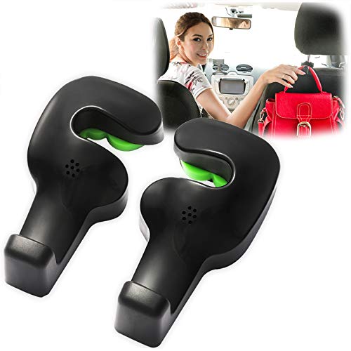 Phovana Purse Hook for Car Seat Hooks, Headrest Hooks for Car Headrest Hook,Hooks for Car Purses and Bags for Automotive Front Back Seat Headrest,2 Pack(Black)