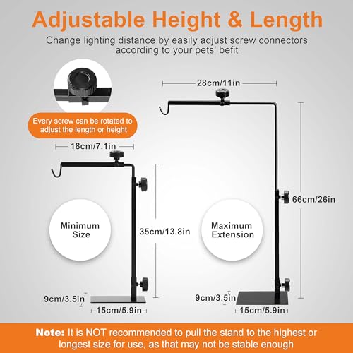 Simple Deluxe 2 Pack Reptile Lamp Fixture Dome Light Dual Deep Cap Combo Integration Heat-Lighting Lamp Double Sockets Bulbs Holder with Independent Switches, for Amphibians Terrarium, Turtle Tank