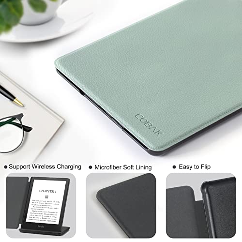 CoBak Kindle Paperwhite Case - All New PU Leather Cover with Auto Sleep Wake Feature for Kindle Paperwhite 11th Generation 6.8" and Signature Edition 2021 Released, Green Sage