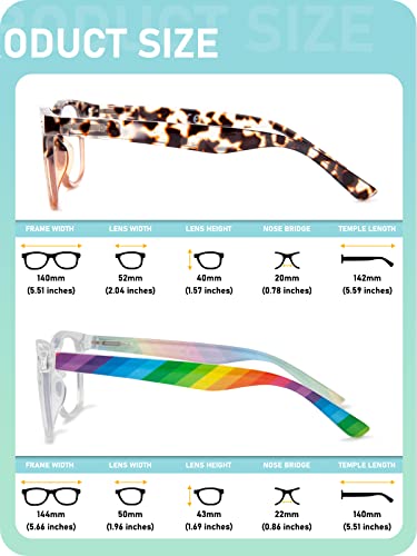 LianSan Progressive Multifocus Reading Glasses - for Women with Spring Hinge Multifocal Computer Readers Anti Blue Rays(Clear 1.50x)