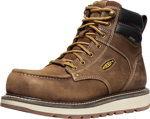 KEEN Utility Men's Cincinnati 6" Composite Toe Waterproof Wedge Work Boots, Belgian/Sandshell, 11.5 Wide