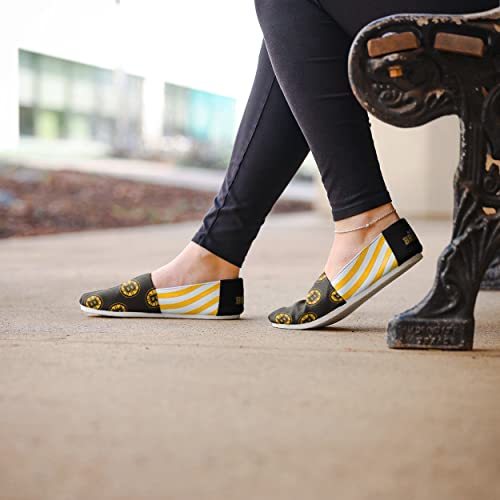FOCO NHL Boston Bruins Women's Canvas Stripe Shoes, X-Large (11-12), Black
